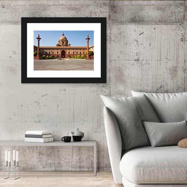 Presidential House In New Delhi Canvas Wall Art-3 Horizontal-Gallery Wrap-25" x 16"-Tiaracle