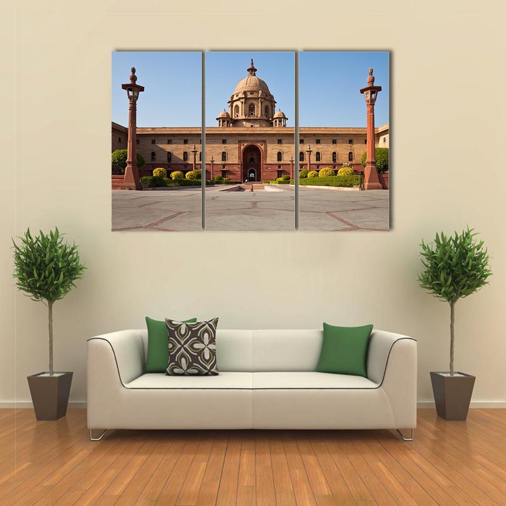 Presidential House In New Delhi Canvas Wall Art-3 Horizontal-Gallery Wrap-37" x 24"-Tiaracle