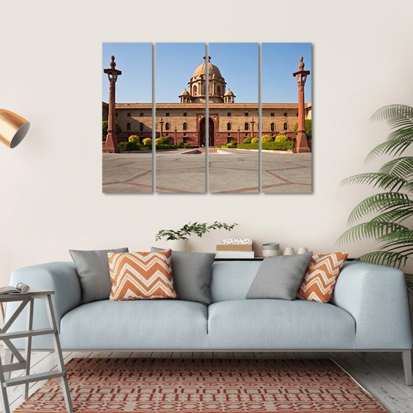 Presidential House In New Delhi Canvas Wall Art-4 Horizontal-Gallery Wrap-34" x 24"-Tiaracle
