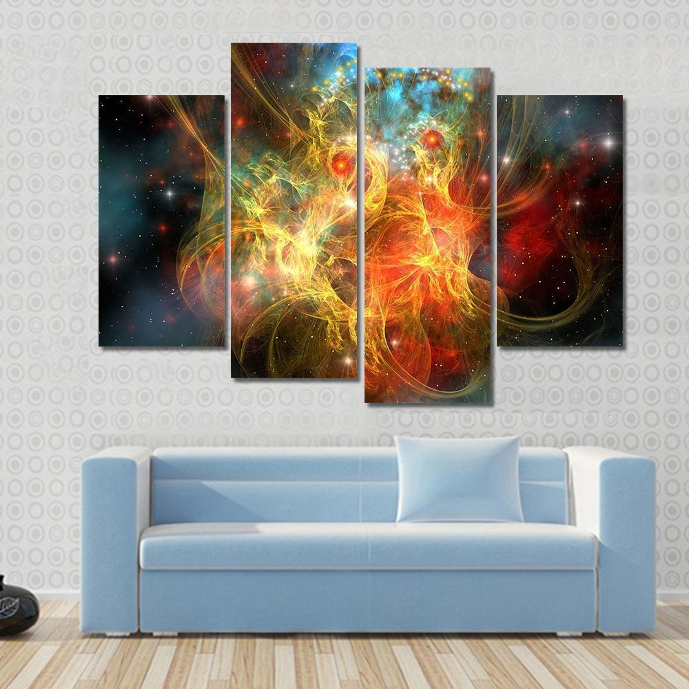 Princess Nebula With A Crown On Her Head Canvas Wall Art-4 Pop-Gallery Wrap-50" x 32"-Tiaracle
