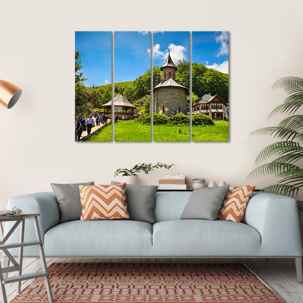 Prislop Monastery Hateg In Romania Canvas Wall Art-4 Horizontal-Gallery Wrap-34" x 24"-Tiaracle