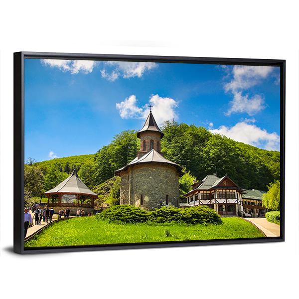 Prislop Monastery Hateg In Romania Canvas Wall Art-3 Horizontal-Gallery Wrap-25" x 16"-Tiaracle