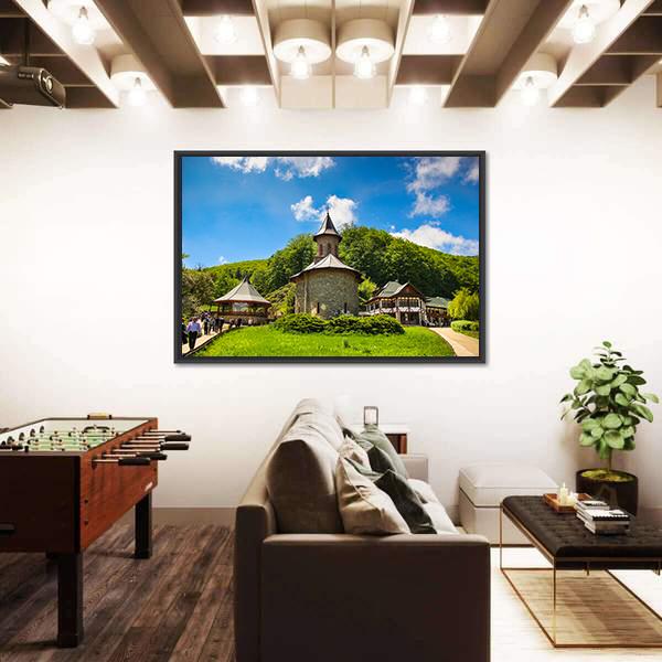 Prislop Monastery Hateg In Romania Canvas Wall Art-3 Horizontal-Gallery Wrap-25" x 16"-Tiaracle