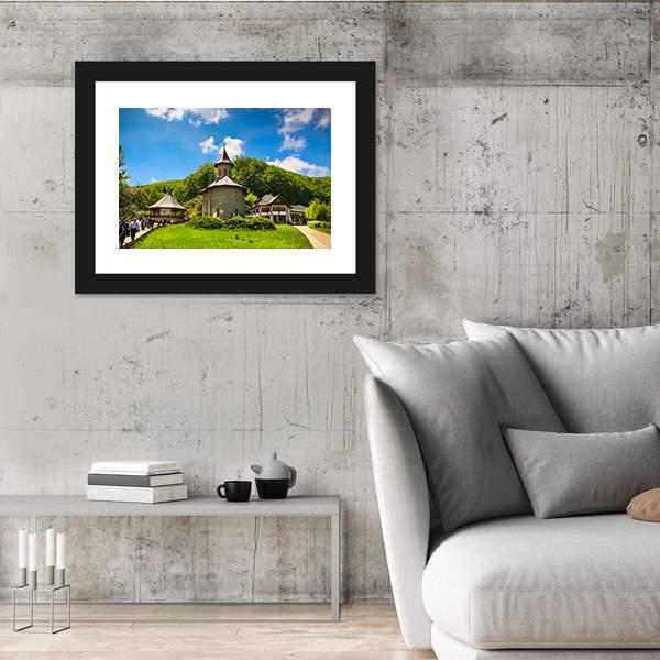 Prislop Monastery Hateg In Romania Canvas Wall Art-3 Horizontal-Gallery Wrap-25" x 16"-Tiaracle
