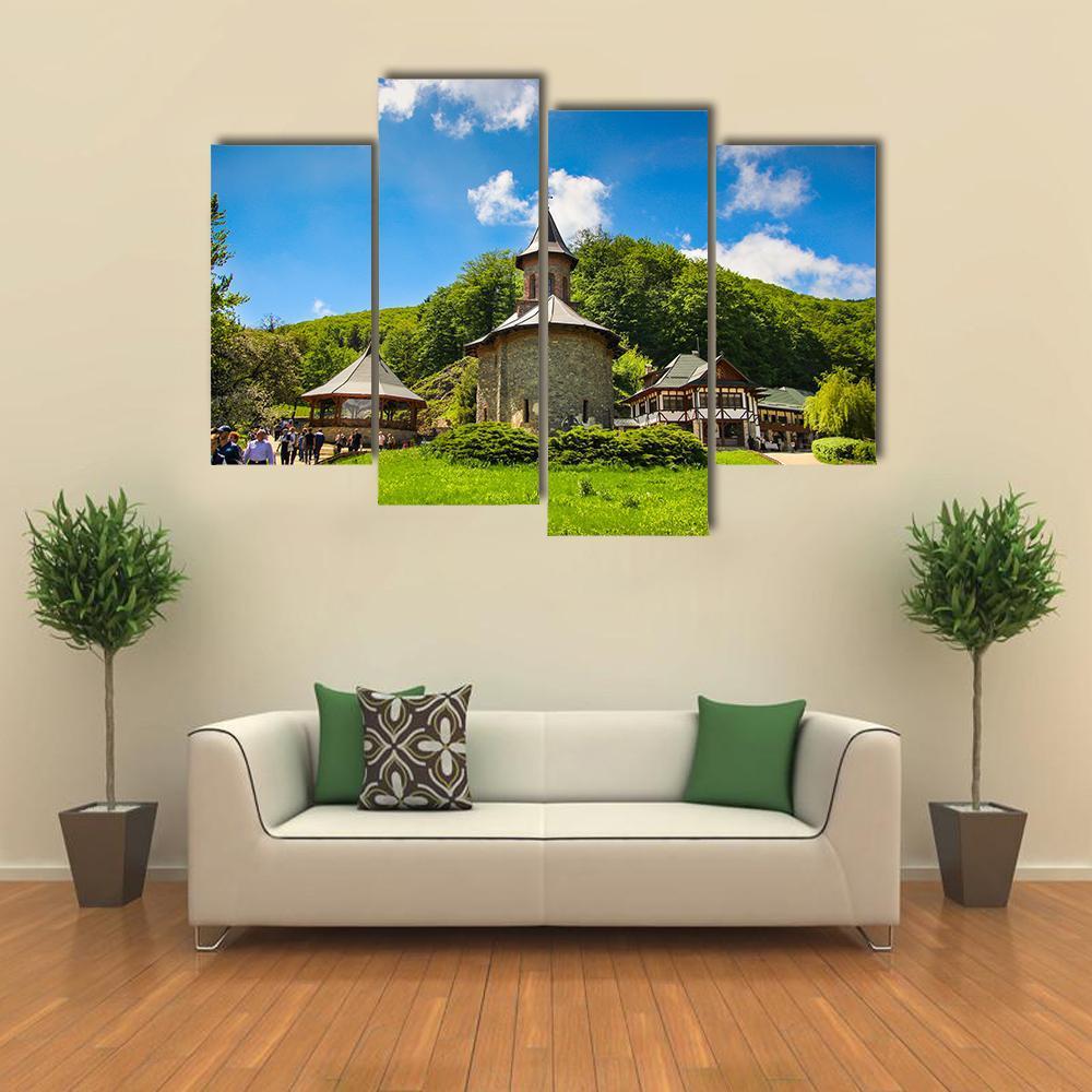 Prislop Monastery Hateg In Romania Canvas Wall Art-4 Pop-Gallery Wrap-50" x 32"-Tiaracle