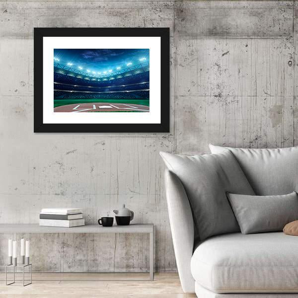 Professional Baseball Grand Arena In The Night Canvas Wall Art-5 Horizontal-Gallery Wrap-22" x 12"-Tiaracle