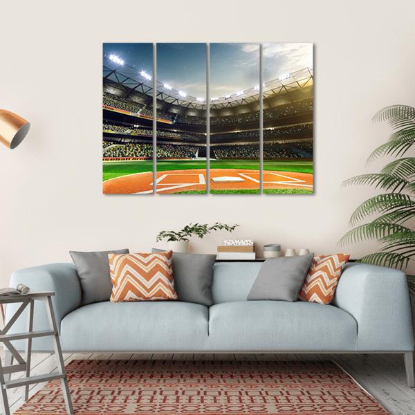 Baseball Grand Arena Canvas Wall Art-4 Horizontal-Gallery Wrap-34" x 24"-Tiaracle