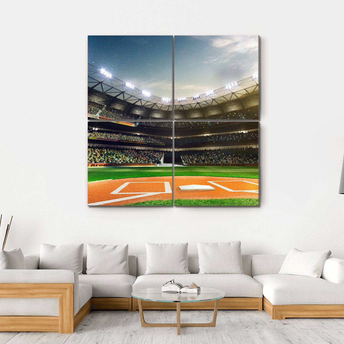 Baseball Grand Arena Canvas Wall Art-4 Square-Gallery Wrap-17&quot; x 17&quot;-Tiaracle