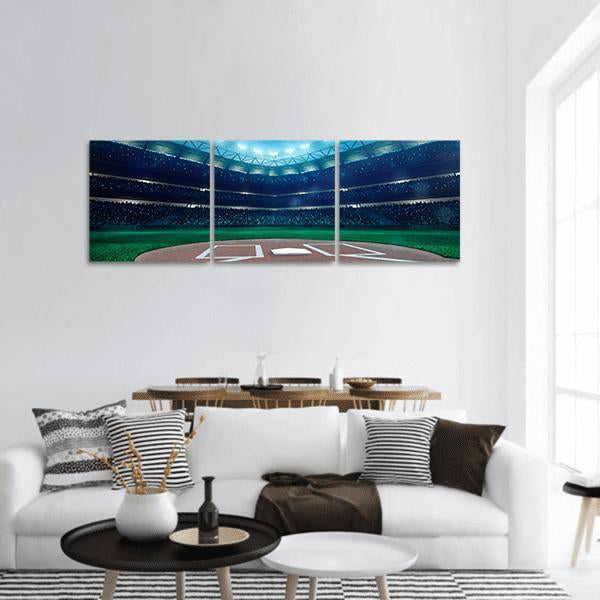 Professional Baseball Grand Arena Panoramic Canvas Wall Art-3 Piece-25" x 08"-Tiaracle