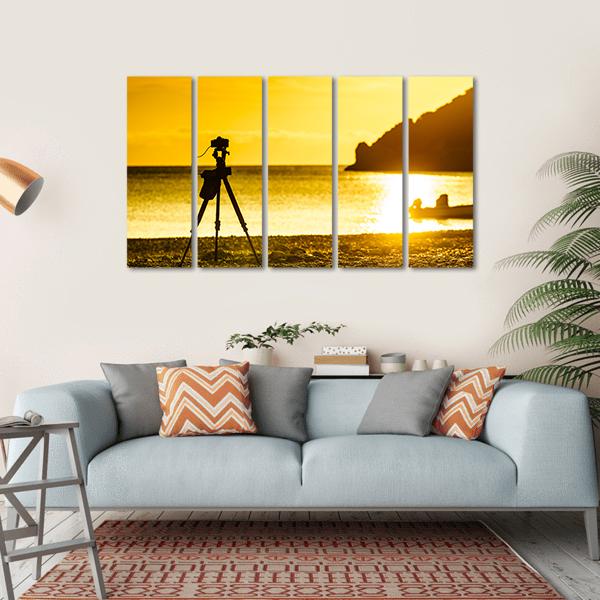 Professional Camera Taking Picture Canvas Wall Art-5 Horizontal-Gallery Wrap-22" x 12"-Tiaracle