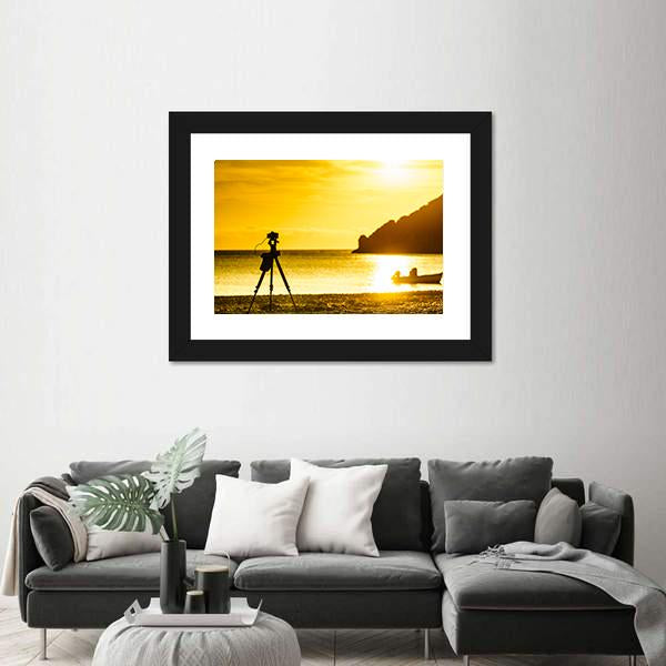 Professional Camera Taking Picture Canvas Wall Art-3 Horizontal-Gallery Wrap-25" x 16"-Tiaracle