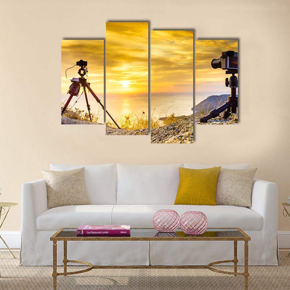 Professional Cameras Canvas Wall Art-4 Pop-Gallery Wrap-50" x 32"-Tiaracle
