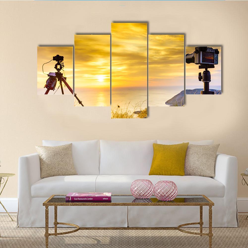 Professional Cameras Canvas Wall Art-5 Star-Gallery Wrap-62" x 32"-Tiaracle