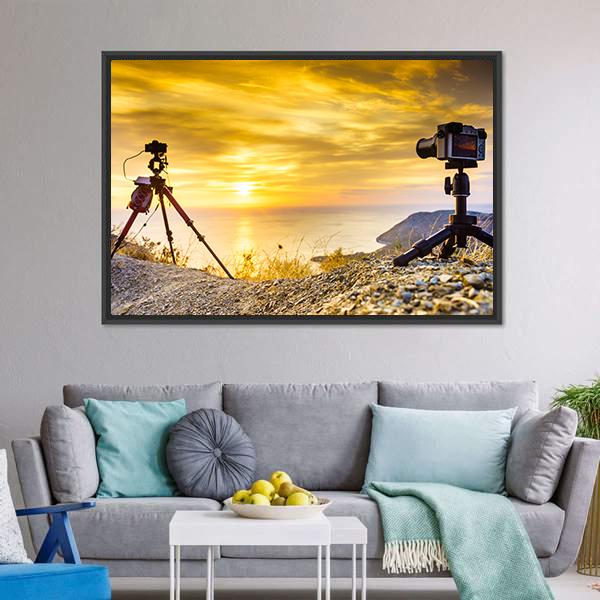 Professional Cameras Canvas Wall Art-3 Horizontal-Gallery Wrap-25" x 16"-Tiaracle