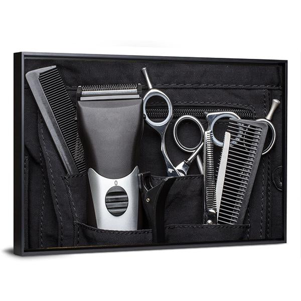 Professional Tools Of Hairdresser Canvas Wall Art-3 Horizontal-Gallery Wrap-25" x 16"-Tiaracle
