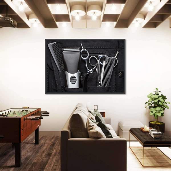 Professional Tools Of Hairdresser Canvas Wall Art-3 Horizontal-Gallery Wrap-25" x 16"-Tiaracle