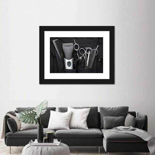 Professional Tools Of Hairdresser Canvas Wall Art-3 Horizontal-Gallery Wrap-25" x 16"-Tiaracle