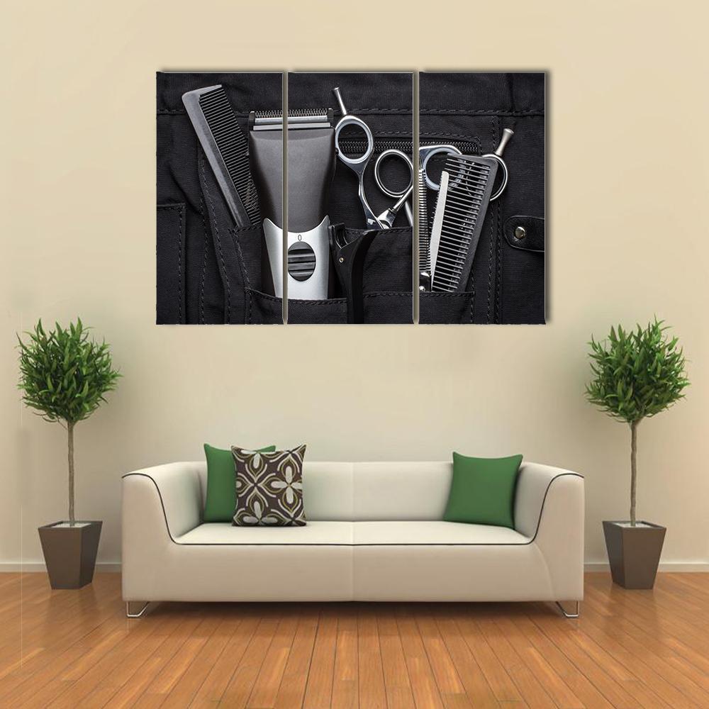 Professional Tools Of Hairdresser Canvas Wall Art-3 Horizontal-Gallery Wrap-37" x 24"-Tiaracle