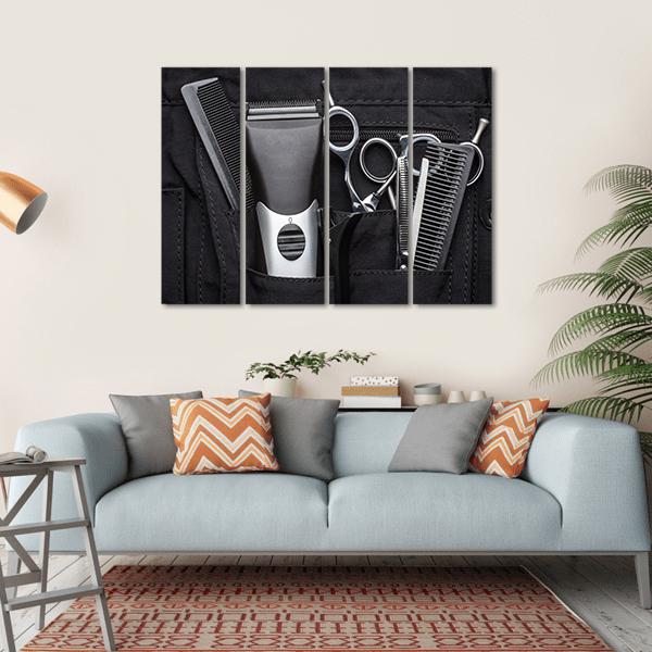 Professional Tools Of Hairdresser Canvas Wall Art-4 Horizontal-Gallery Wrap-34" x 24"-Tiaracle
