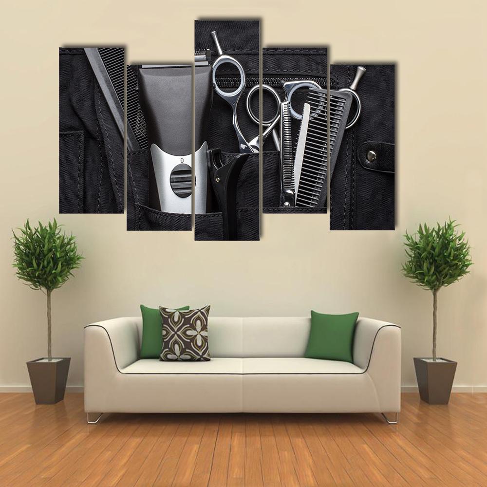Professional Tools Of Hairdresser Canvas Wall Art-5 Pop-Gallery Wrap-47" x 32"-Tiaracle
