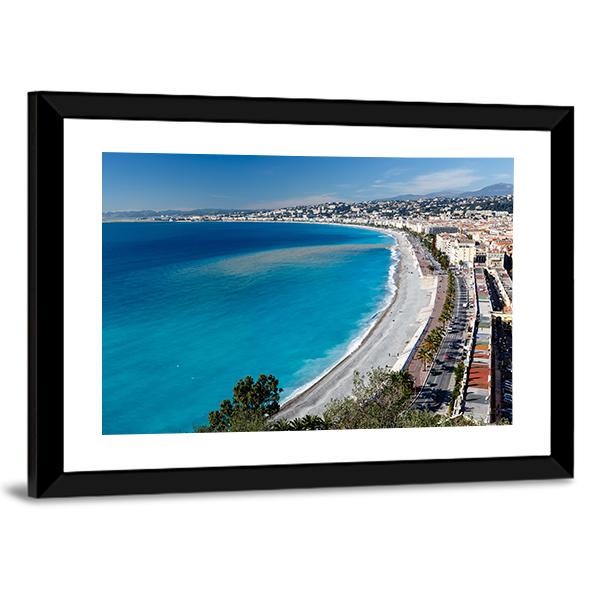 Promenade Des Anglais And Beach In Nice Canvas Wall Art-3 Horizontal-Gallery Wrap-25" x 16"-Tiaracle