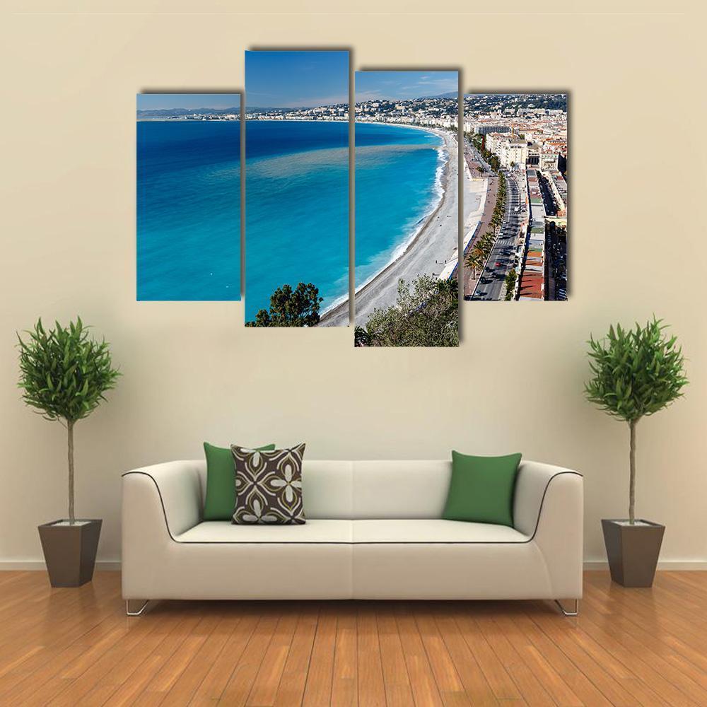 Promenade Des Anglais And Beach In Nice Canvas Wall Art-4 Pop-Gallery Wrap-50" x 32"-Tiaracle