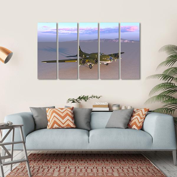 Propeller Fighter Canvas Wall Art-5 Horizontal-Gallery Wrap-22" x 12"-Tiaracle