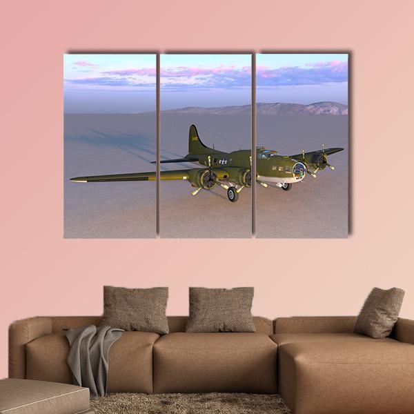 Propeller Fighter Canvas Wall Art-5 Pop-Gallery Wrap-47" x 32"-Tiaracle