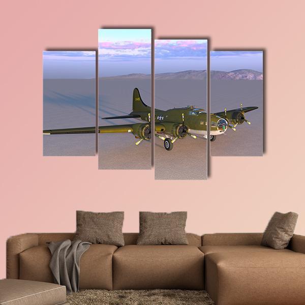 Propeller Fighter Canvas Wall Art-4 Pop-Gallery Wrap-50" x 32"-Tiaracle