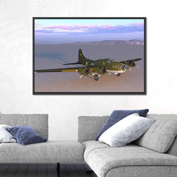 Propeller Fighter Panoramic Canvas Wall Art-1 Piece-36" x 12"-Tiaracle