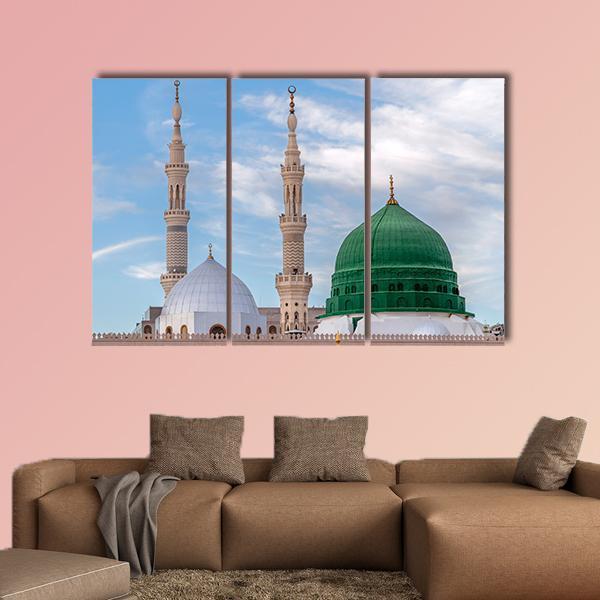 Prophet's Tomb Under Clear Sky Canvas Wall Art-3 Horizontal-Gallery Wrap-25" x 16"-Tiaracle
