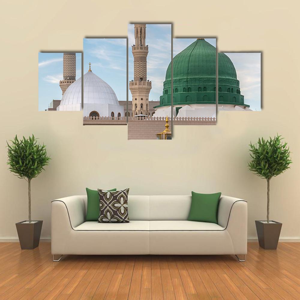 Prophet's Tomb Under The Green Dome Canvas Wall Art-3 Horizontal-Gallery Wrap-25" x 16"-Tiaracle