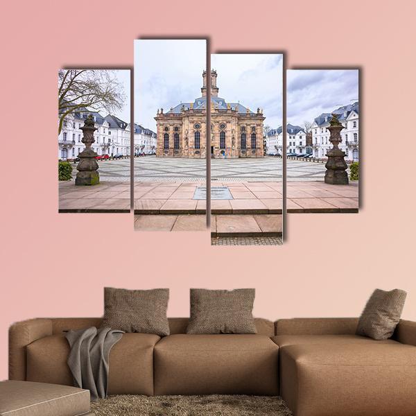 Protestant Church Saarbrucken Canvas Wall Art-4 Pop-Gallery Wrap-50" x 32"-Tiaracle