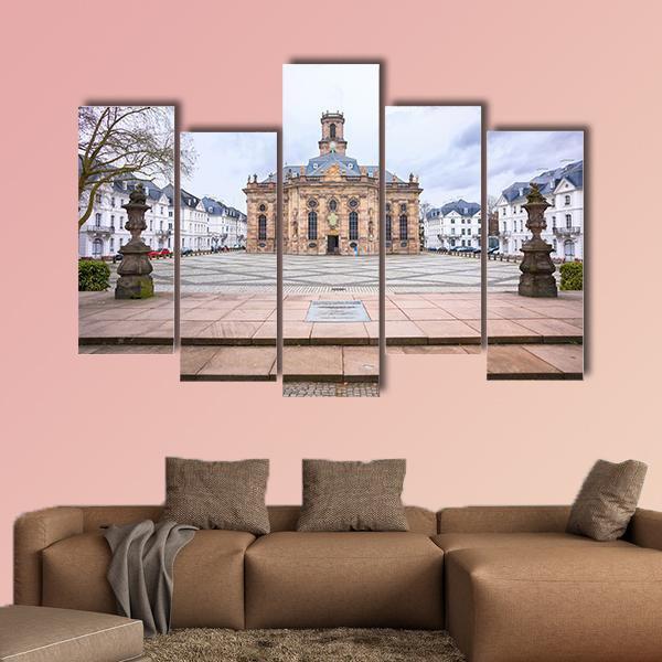 Protestant Church Saarbrucken Canvas Wall Art-5 Pop-Gallery Wrap-47" x 32"-Tiaracle