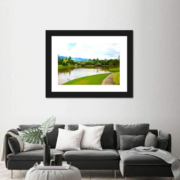 Public Lake Garden At Tenom Panoramic Canvas Wall Art-1 Piece-36" x 12"-Tiaracle