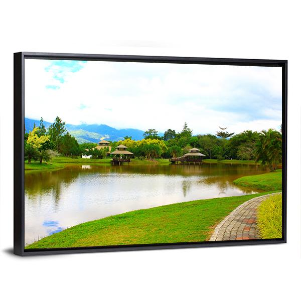 Public Lake Garden At Tenom Panoramic Canvas Wall Art-1 Piece-36" x 12"-Tiaracle