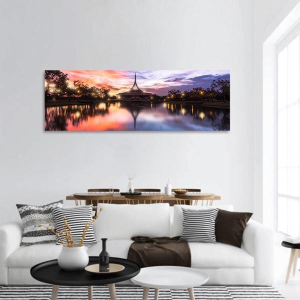 Public Parkland In Bangkok Panoramic Canvas Wall Art-1 Piece-36" x 12"-Tiaracle