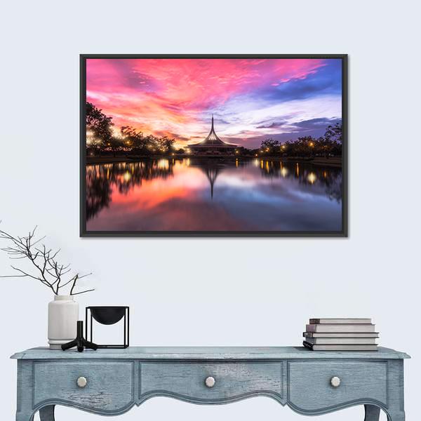 Public Parkland Suan Luang R 9 In Bangkok Canvas Wall Art-1 Piece-Floating Frame-24" x 16"-Tiaracle