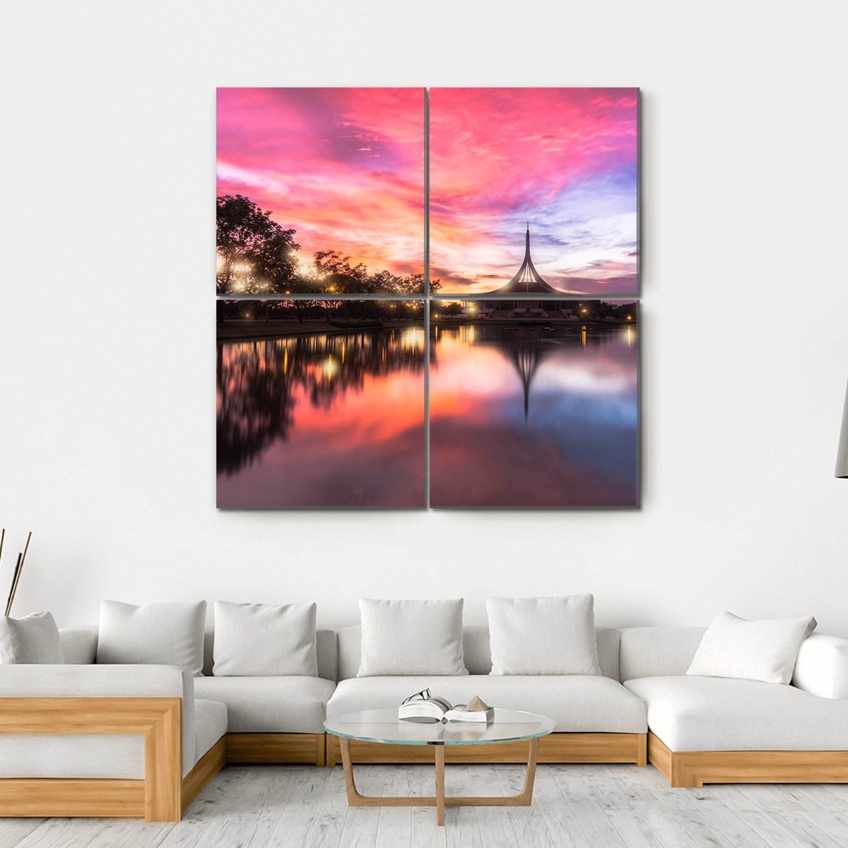 Public Parkland Suan Luang R 9 In Bangkok Canvas Wall Art-4 Square-Gallery Wrap-17" x 17"-Tiaracle