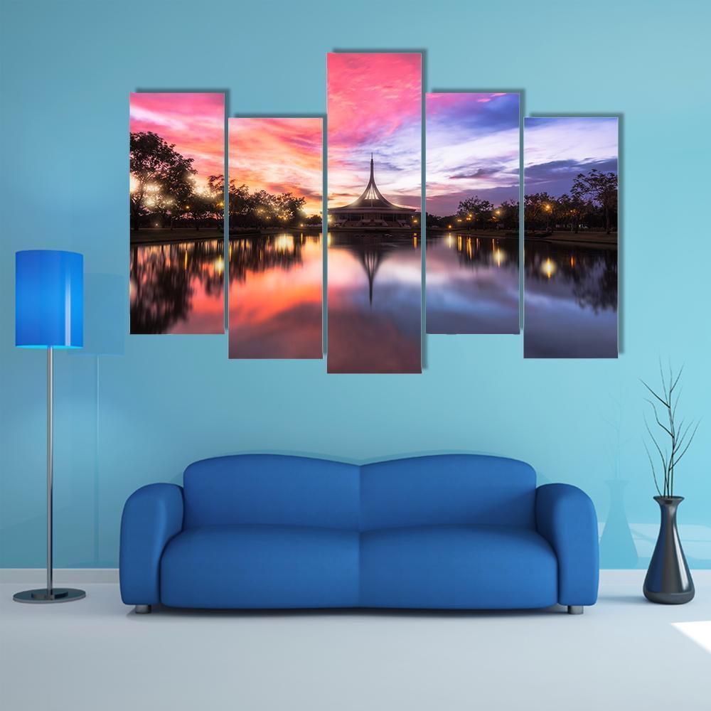 Public Parkland Suan Luang R 9 In Bangkok Canvas Wall Art-5 Pop-Gallery Wrap-47" x 32"-Tiaracle