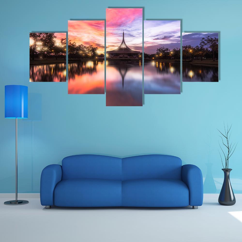 Public Parkland Suan Luang R 9 In Bangkok Canvas Wall Art-5 Star-Gallery Wrap-62" x 32"-Tiaracle