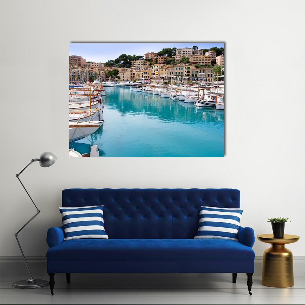 Puerto De Soller Port Of Mallorca Canvas Wall Art-1 Piece-Gallery Wrap-36" x 24"-Tiaracle