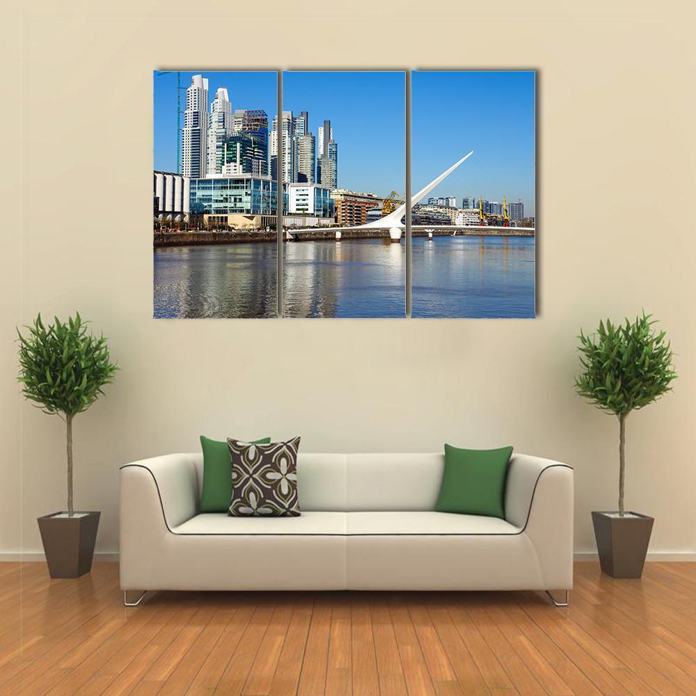 Puerto Madero In Buenos Aires Canvas Wall Art-3 Horizontal-Gallery Wrap-37" x 24"-Tiaracle