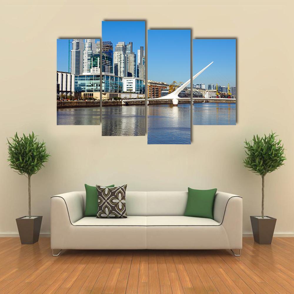 Puerto Madero In Buenos Aires Canvas Wall Art-4 Pop-Gallery Wrap-50" x 32"-Tiaracle