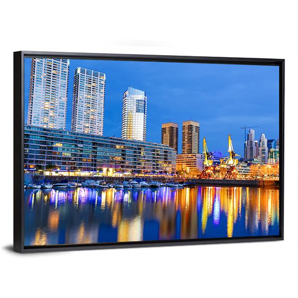 Puerto Madero In Buenos Aires Canvas Wall Art-3 Horizontal-Gallery Wrap-25" x 16"-Tiaracle