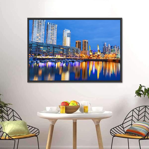 Puerto Madero In Buenos Aires Canvas Wall Art-3 Horizontal-Gallery Wrap-25" x 16"-Tiaracle