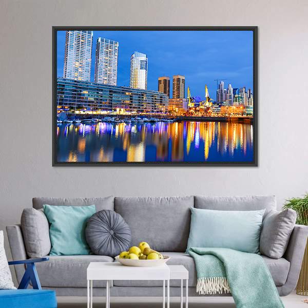 Puerto Madero In Buenos Aires Canvas Wall Art-3 Horizontal-Gallery Wrap-25" x 16"-Tiaracle