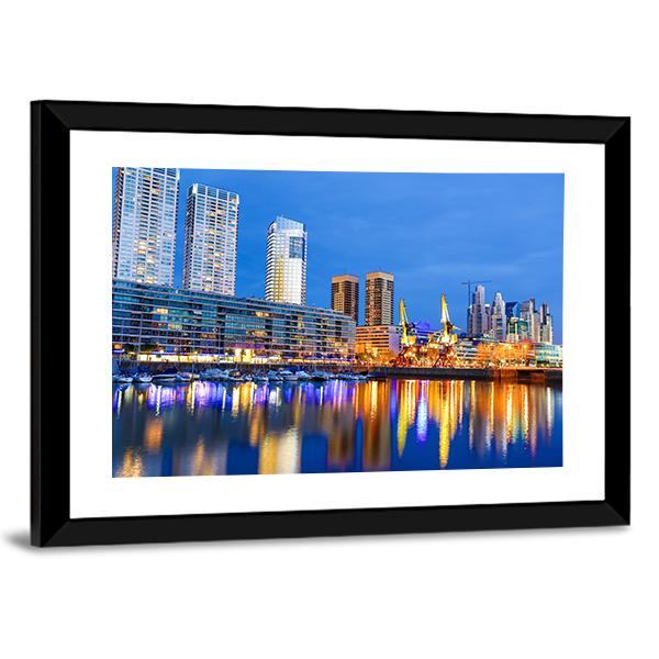 Puerto Madero In Buenos Aires Canvas Wall Art-3 Horizontal-Gallery Wrap-25" x 16"-Tiaracle