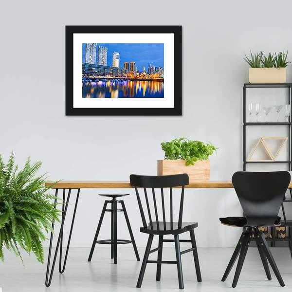 Puerto Madero In Buenos Aires Canvas Wall Art-3 Horizontal-Gallery Wrap-25" x 16"-Tiaracle
