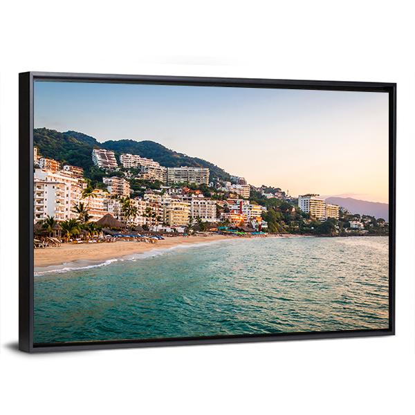 Puerto Vallarta In Jalisco Mexico Canvas Wall Art-3 Horizontal-Gallery Wrap-25" x 16"-Tiaracle